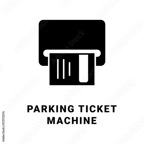 Self-Service Parking Ticket Machine Solid Icon