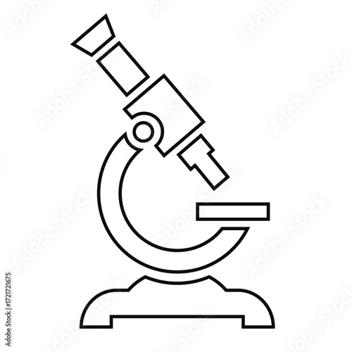 Microscope vector line icon