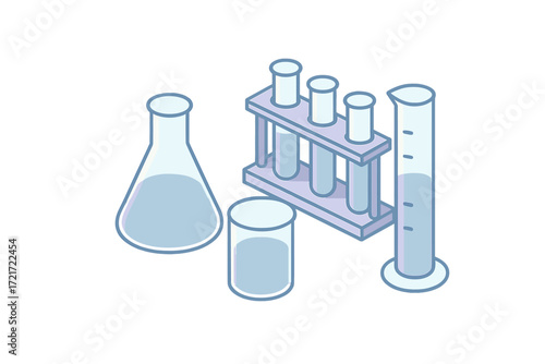 Collection of essential laboratory glassware and chemistry equipment for scientific research and experiments