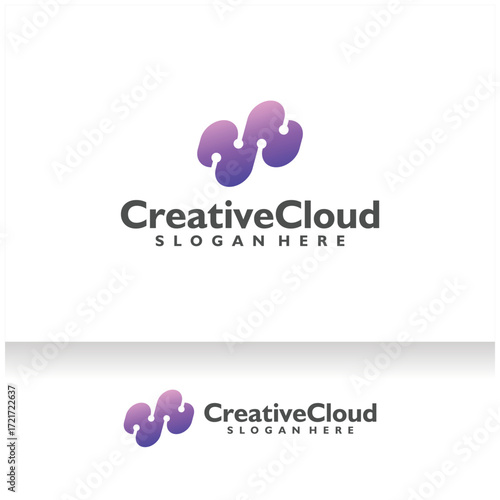 Cloud Icon Logo Design Vector Template. Modern Abstract Cloud Server Company Logo. Cloud Storage or Broadband or ISP Company Logo.