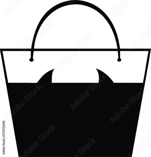 Black shopping bag with devil horns