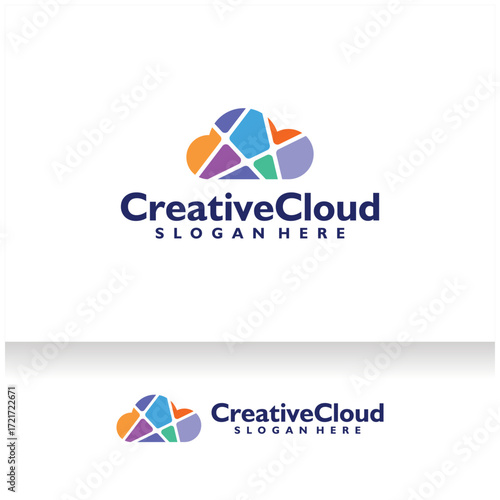 Cloud Icon Logo Design Vector Template. Modern Abstract Cloud Server Company Logo. Cloud Storage or Broadband or ISP Company Logo.