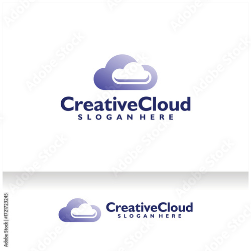 Cloud Icon Logo Design Vector Template. Modern Abstract Cloud Server Company Logo. Cloud Storage or Broadband or ISP Company Logo.
