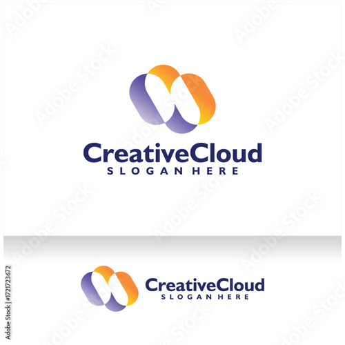 Cloud Icon Logo Design Vector Template. Modern Abstract Cloud Server Company Logo. Cloud Storage or Broadband or ISP Company Logo.