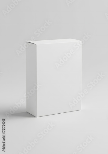 White clean box packaging mockup placed in centered composition for branding presentation
