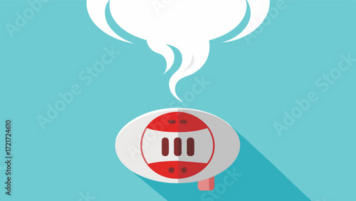 A closeup of a smoke detector illustrating its importance in alerting residents of a potential fire hazard. The message reads Make your home a safer place with essential safety. Vector illustration