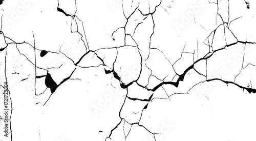 Cracks overlay textured. Grain noise particles. Rusted white effect. Grunge design elements. Vector illustration, EPS 10.