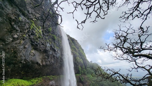Wideangle shot of Laxmi waterfall near Kelad, Pune.
