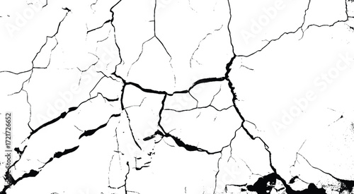 Black cracks on transparent background.