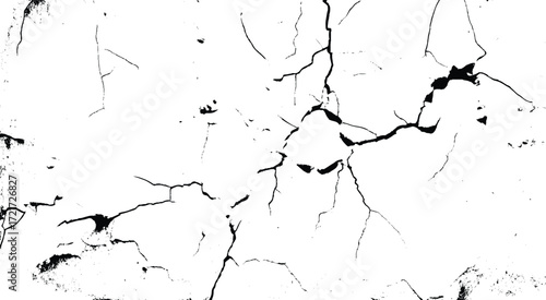 Cracks overlay textured. Black cracks on transparent background. Vector illustration, EPS 10.
