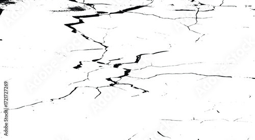 Distressed black texture. Dark grainy texture on white background. Cracks overlay textured