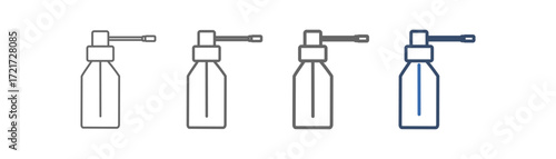 
outline icon set throat spray with throat spray medicine design