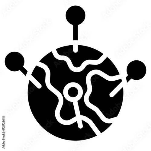 globe location icon glyph style vector illustration