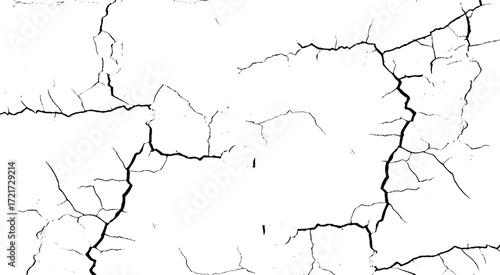 The cracks texture of dry earth. Grunge abstract background. Distressed vector overlay. Grunge Image Technique, Vector, Abstract