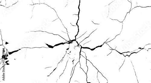 White wall with cracks stock photo. Grunge Image Technique, Vector, Abstract
