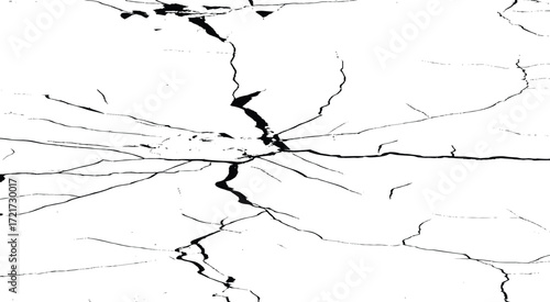 White wall with cracks stock photo. Vector illustration, EPS 10.