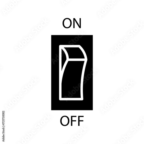  on off button icon white on background