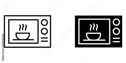  microwave oven icon white on background