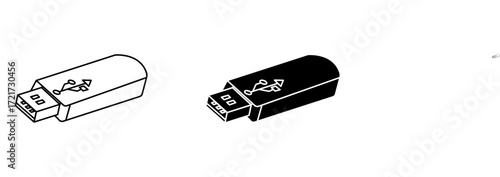flashdisk icon white on background