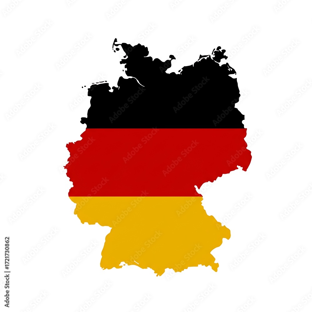 Fototapeta premium Map of a European Country with National Flag Colors