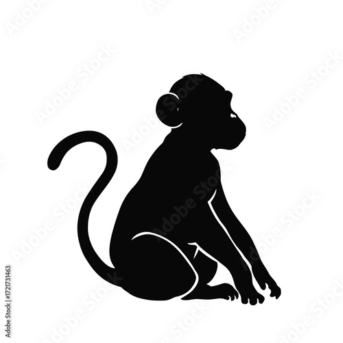 Black dog silhouette vector illustration of a cute cartoon puppy character, isolated on white