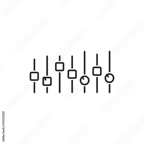 "Equalizer sliders (audio mixer controls)"