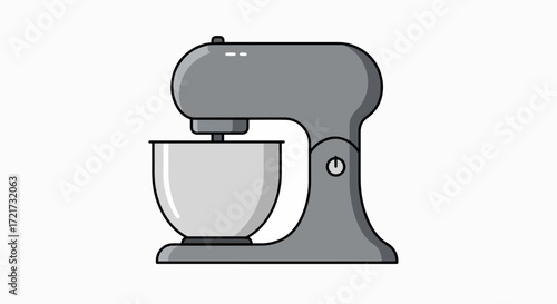 Retro Kitchen Mixer:  Elegant Line Art Design