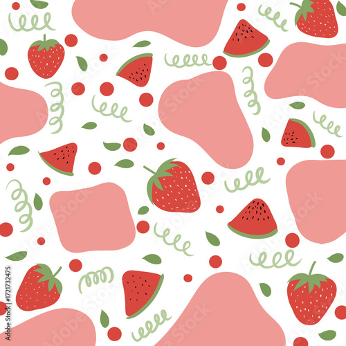 seamless pattern with strawberries