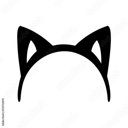 Silhouette of cat ear headband accessory
