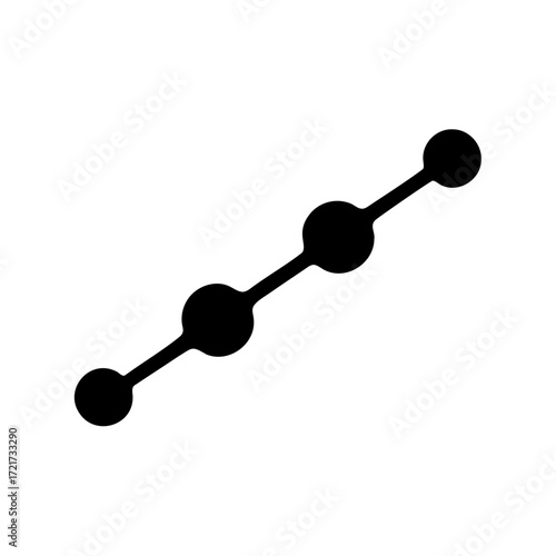 Silhouette of constellation line with stars-Black silhouette of a simple constellation line with connected circular stars, symbolizing astronomy, zodiac signs, navigation, astrology, and the night sky