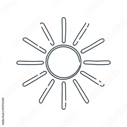 Bright yellow sun and clouds icon design a summer vector illustration symbol