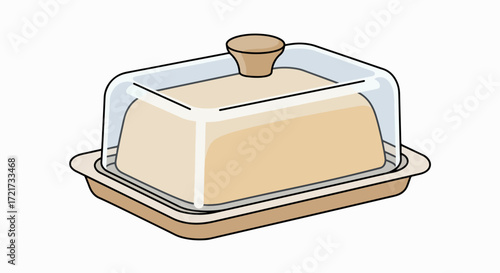 Creamy Delight:  Elegant Butter Dish with Glass Lid