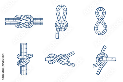 Essential rope knots for practical applications in sailing, climbing, camping, and outdoor activities