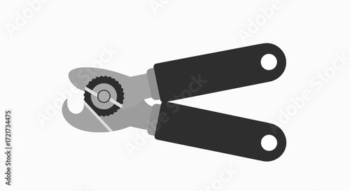 A detailed illustration of a manual can opener, designed for opening canned goods.