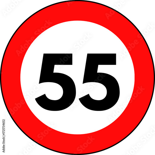 Speed limit 55 traffic sign