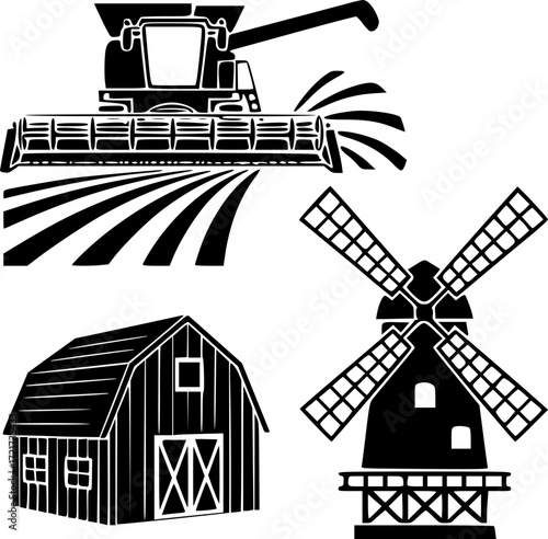 Symbols of agricultural harvest. Elements of agriculture.
