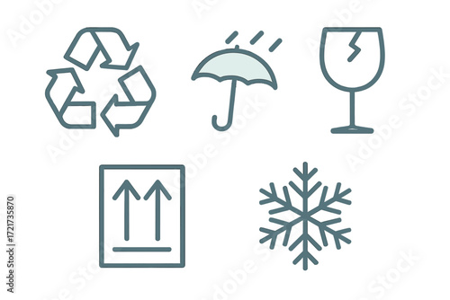 Universal product handling and shipping instructions for safe delivery and environmental protection
