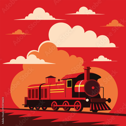 passenger train on the railway