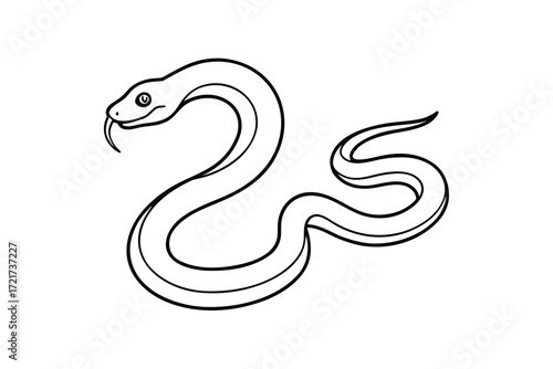 Cartoon Snake Outline reptile animal