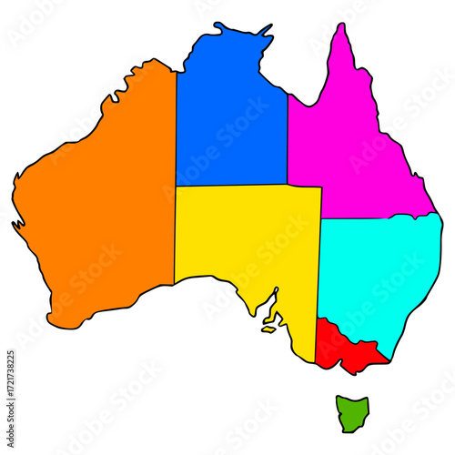 Australia map illustration hand drawn isolated vector