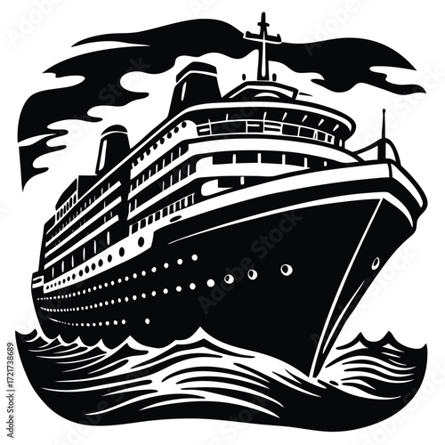 cruise ship vector illustration