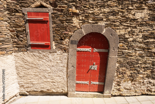 Wallpaper Mural Old arch wooden door and window of a castle Torontodigital.ca