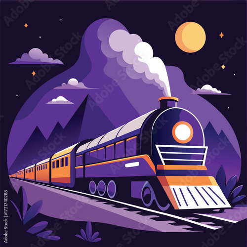passenger train on the railway