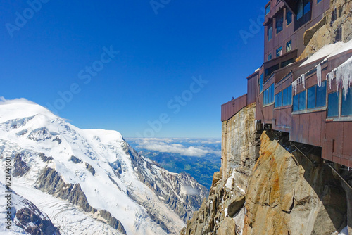 Clear Summer Day at the Aiguille Du Midi in the French Alps 