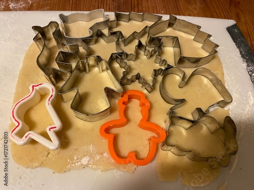 Cutting out handmade butter cookies