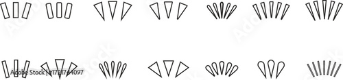 Hand-Drawn Sparkle and  Sunburst  outline Vector Set on white background. 