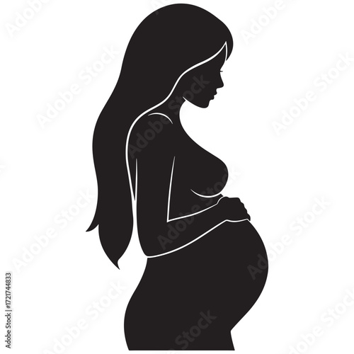 Silhouette of a Pregnant Woman A Symbol of Motherhood and Expectation
