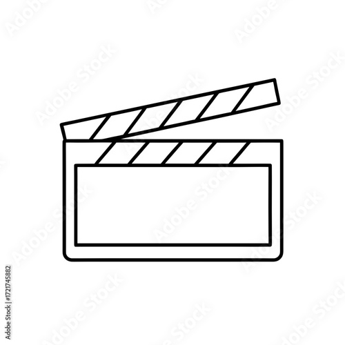 Outline of a film clapper on transparent background