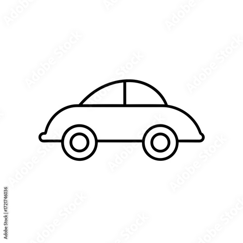 Simple outline of a car on transparent background