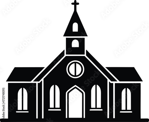 Church building vector icon.